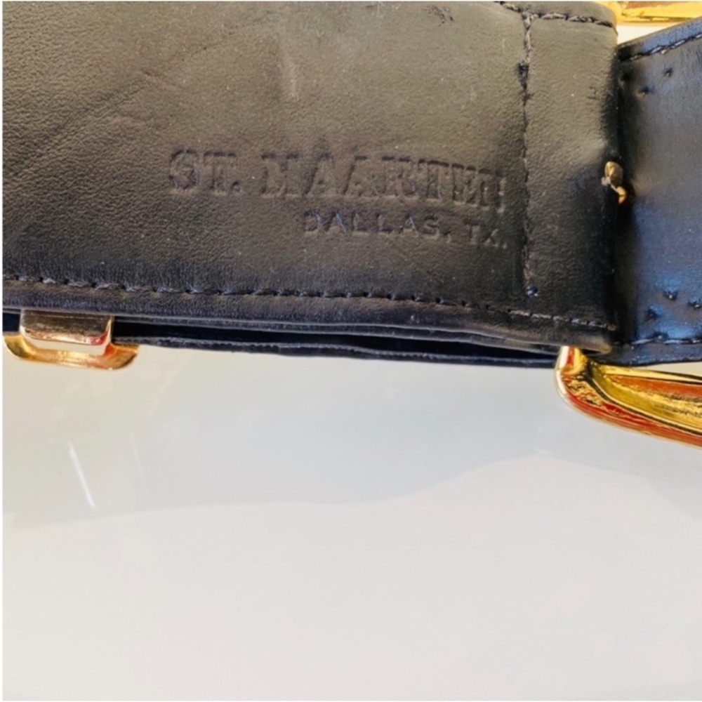 boutique brand St. Maarten Texas Leather Vintage Crystal Belt SZ XS - Picture 6 of 6